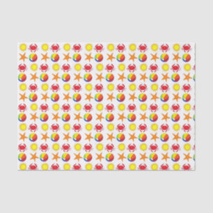 Papier Mousseline Starfish Crab Beachball Summer Sunshine Beach