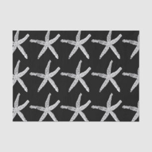 Papier Mousseline Starfish Motif Beach Noël noir blanc Cool