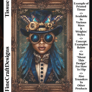 Papier Mousseline Steampunk Africaine Américaine Femme CM7 Découpage