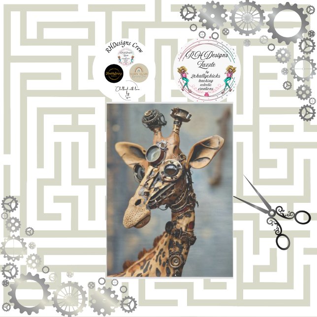 Papier Mousseline Steampunk camel geared decoupage (Créateur téléchargé)