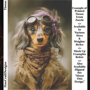 Papier Mousseline Steampunk Caniche à poils longs Teckel EP8R Découp