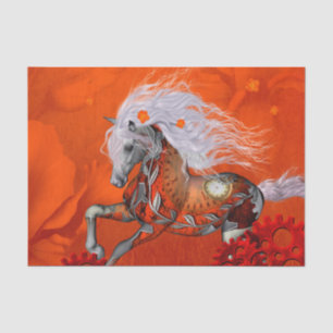Papier Mousseline Steampunk, cheval sauvage merveilleux de steampunk