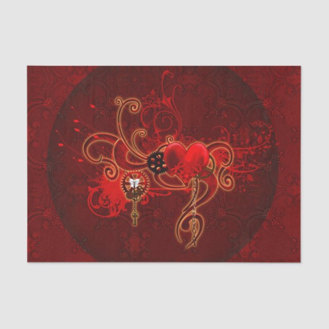 Papier Mousseline Steampunk, coeur cinglant (Recto)