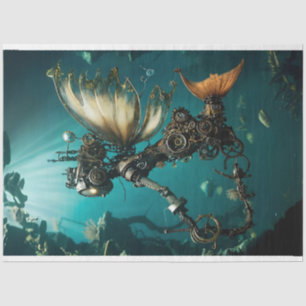 Papier Mousseline Steampunk Fairy sous-marin World Decoupage