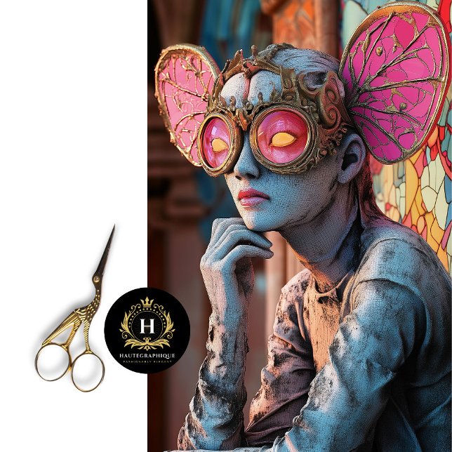 Papier Mousseline Steampunk Gargoyle gothique Papillon rose ailes (Créateur téléchargé)