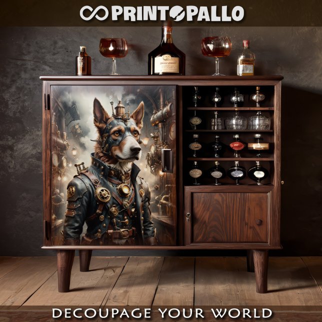 Papier Mousseline Steampunk German Sheepdog dans un four (Créateur téléchargé)