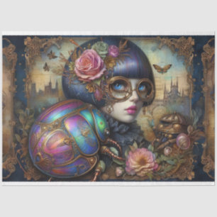 Papier Mousseline Steampunk Gothique Scarab Beetle Découpage