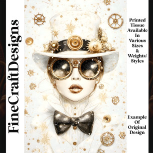 Papier Mousseline Steampunk Hiver Merveilleux Femme Q5 Découpage