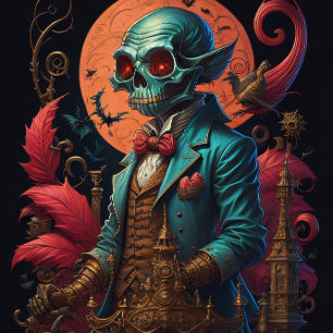 Papier Mousseline Steampunk Holloween Ghoul avec patch citrouille
