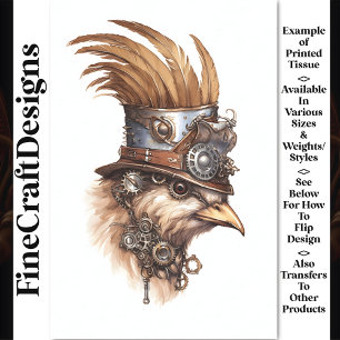 Papier Mousseline Steampunk Mignon Fou Poulet Découpage Droite 113