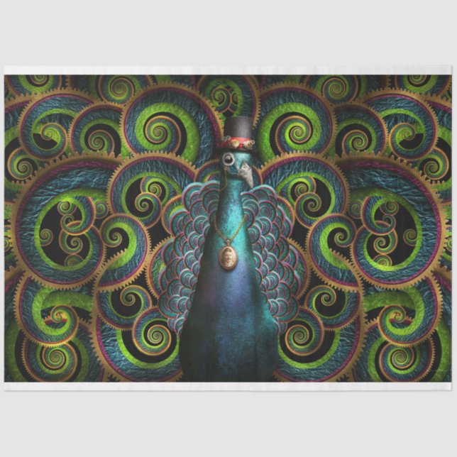 Papier Mousseline Steampunk - Plutôt un paon (Recto)