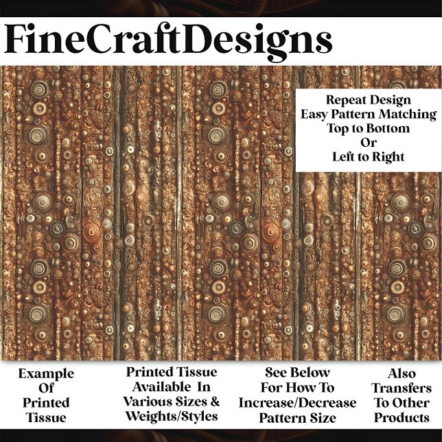 Papier Mousseline Steampunk Rusty Bronze Motif BN5 Découpage (Créateur téléchargé)