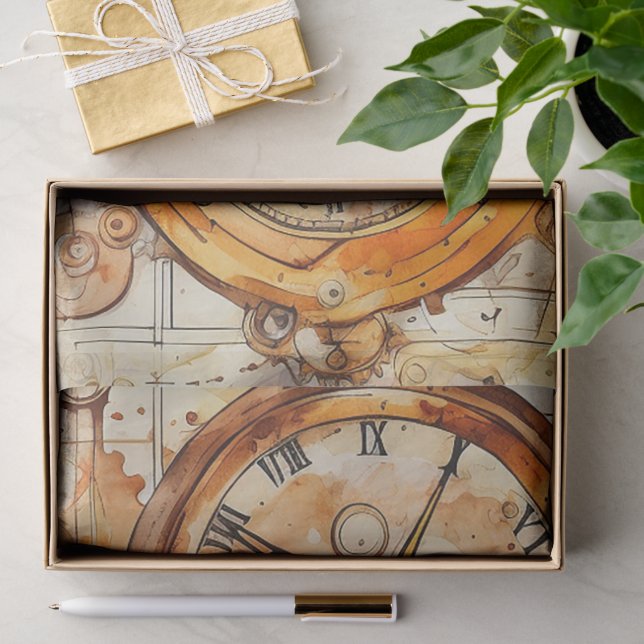 Papier Mousseline Steampunk victorien (Cadeau)