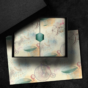 Papier Mousseline Steampunk victorien   Watercolor Grunge Pastel