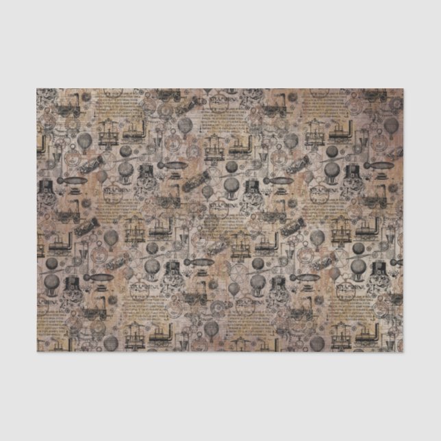Papier Mousseline Steampunk vintage (Recto)