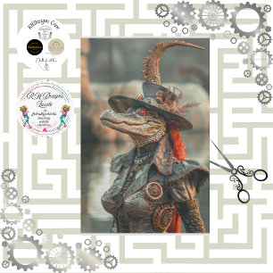 Papier Mousseline Steampunk Vivid Captivant Alligator Decoupage
