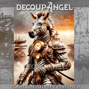 Papier Mousseline Steampunk Zebra - Découpage -