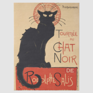 Papier Mousseline Steinlen Art nouveau Chat noir chic Impression vin