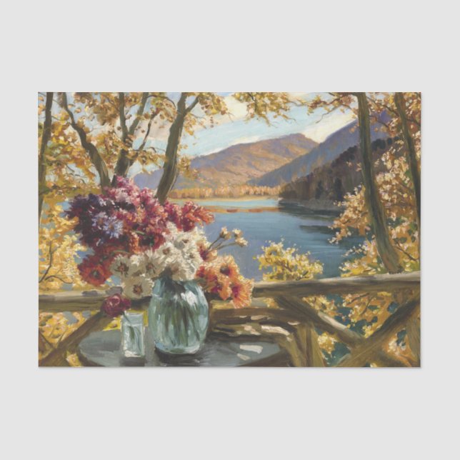 Papier Mousseline Still Life on a Terrace, Constantin Westchiloff (Recto)