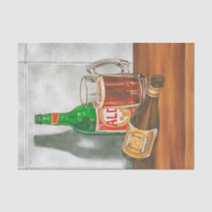 Papier Mousseline Still Life with Beer par Jennifer Goldberger