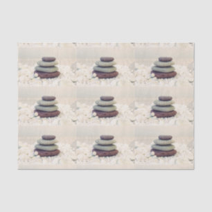 Papier Mousseline Stones empilées méditatif Motif Cairn