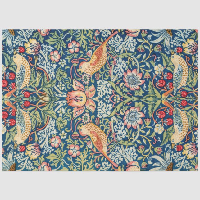 Papier Mousseline Strawberry Thief, William Morris (Recto)