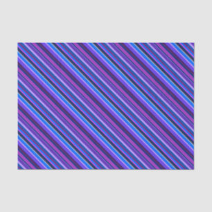 Papier Mousseline stripes en bleu et purple