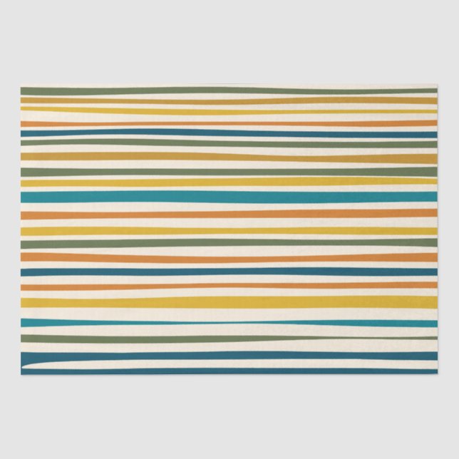 Papier Mousseline Stripes naturelles Moderne esthétique Motif coloré (Recto)