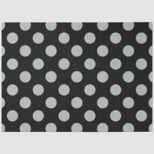 Papier Mousseline Style Halloween Gros points gris et noir