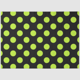 Papier Mousseline Style Halloween   Points verts et noirs de périphé