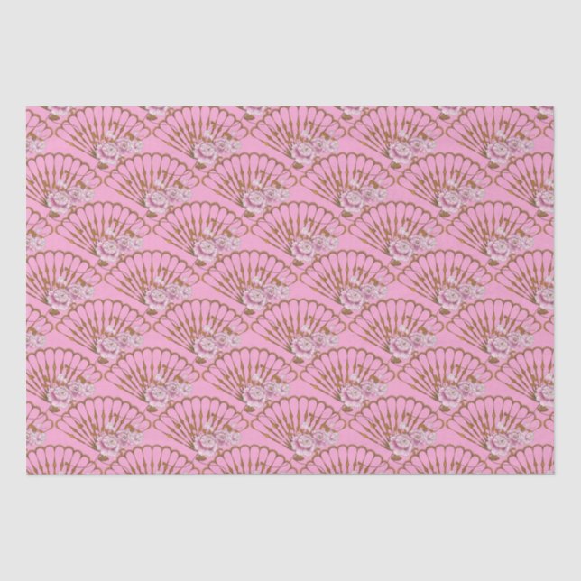 Papier Mousseline Style japonais fun et rose rose (Recto)