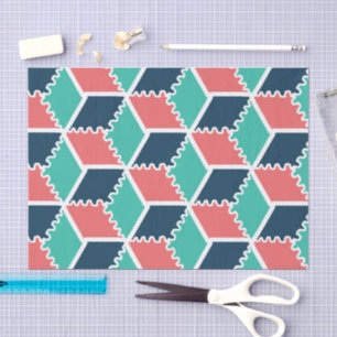 Papier Mousseline Style moderne Cube de couleur géométrique moderne