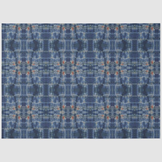 Papier Mousseline Style Motif de teinture bleu foncé Sky Tie (Recto)