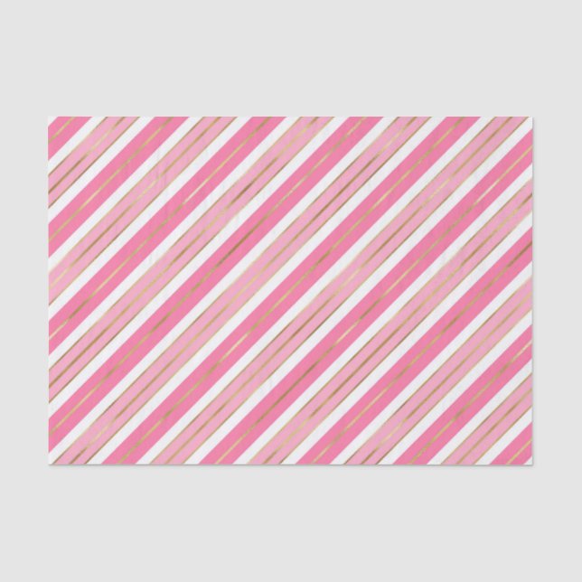 Papier Mousseline Style rose et argenté rayures de Noël (Recto)
