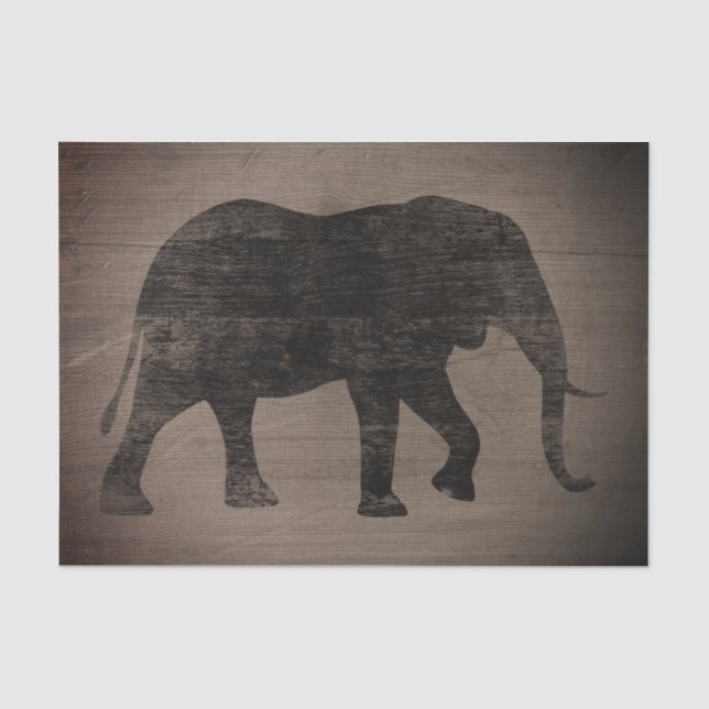 Papier Mousseline Style rustique de silhouette d'éléphant africain (Recto)