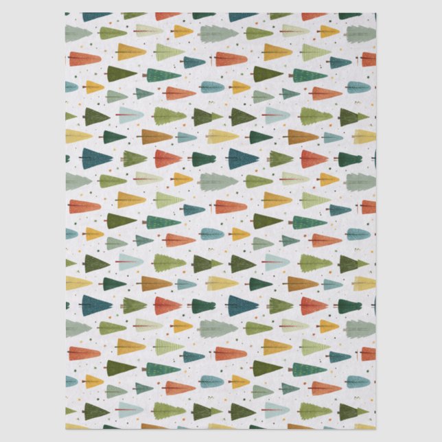 Papier Mousseline Style scandinave coloré Arbre de Noël Motif (Recto)
