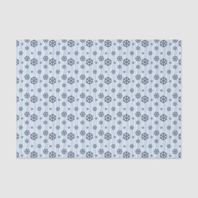 Papier Mousseline Stylish Blue Snowflake Pattern (Recto)