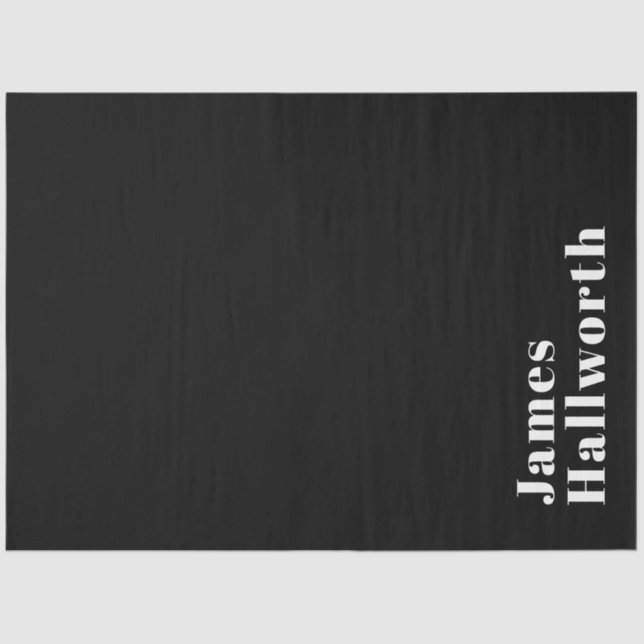 Papier Mousseline Stylish Editable Retro Modern Name (ou autre texte (Recto)