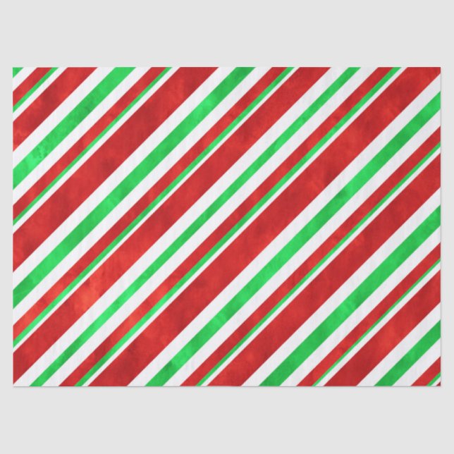 Papier Mousseline Sucre de canne d'aquarelle rouge vert rayures 2 (Recto)