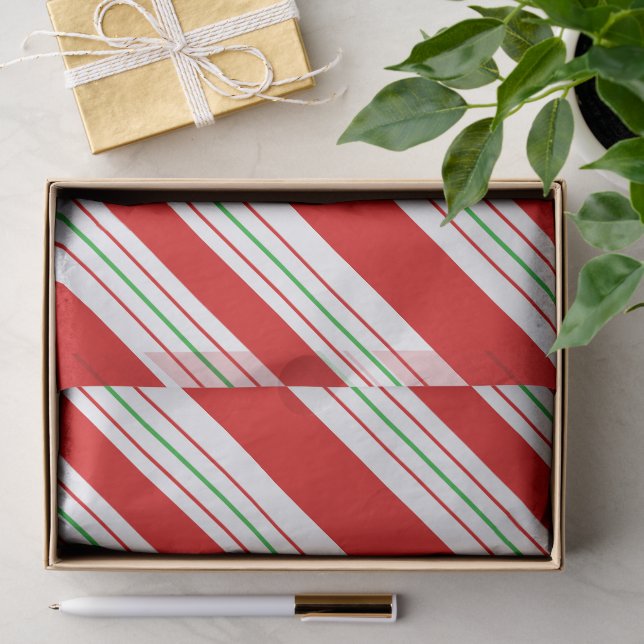 Papier Mousseline Sucre de canne de Noël Stripes ID259 (Cadeau)