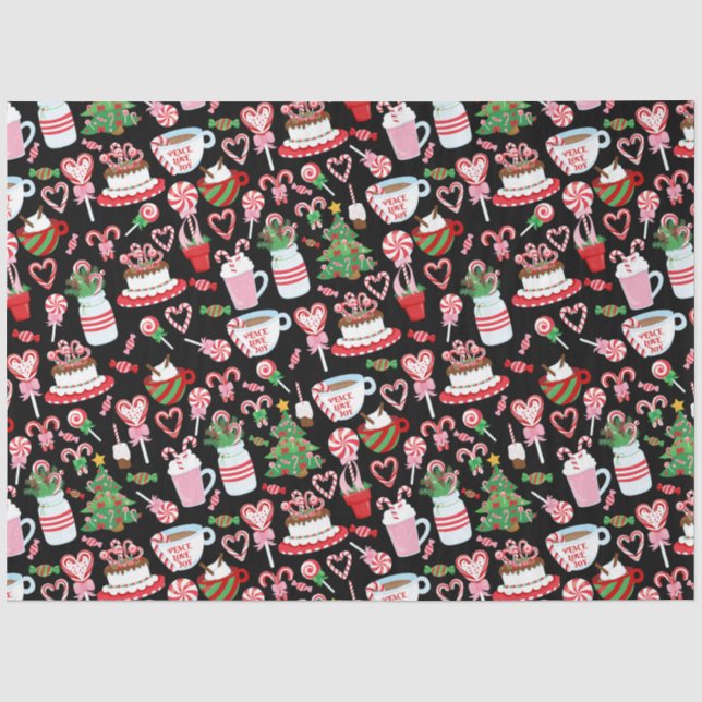 Papier Mousseline Sucre de canne de Noël Sweets Motif (Recto)