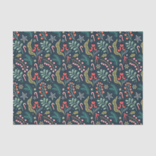 Papier Mousseline Sucre de canne festif et Holly Motif