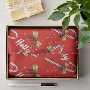 Papier Mousseline Sucre de canne Holly Jolly Festive moderne Noël