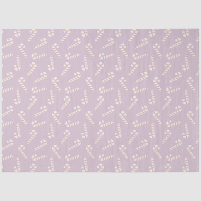 Papier Mousseline Sucres de canne de Noël pourpre (Recto)