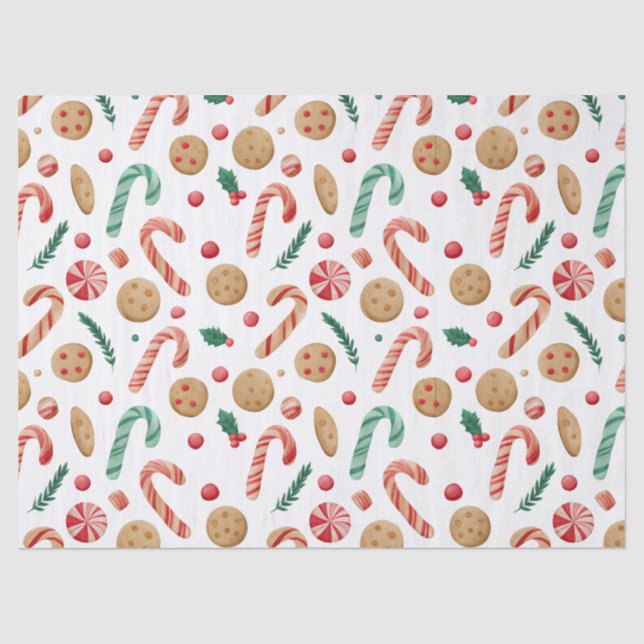 Papier Mousseline Sucres de canne et cookies Noël (Recto)
