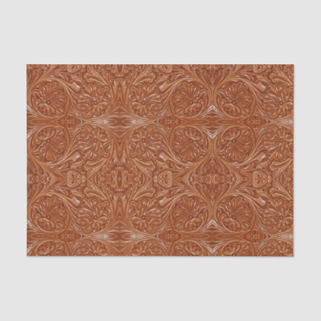 Papier Mousseline sud-ouest motif pays occidental à outils cuir (Recto)