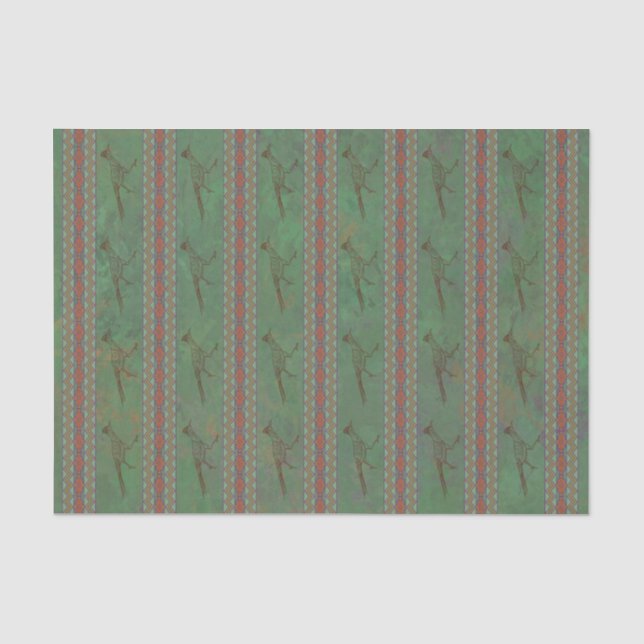 Papier Mousseline Sud-ouest Roadrunner Sagebrush Green (Recto)