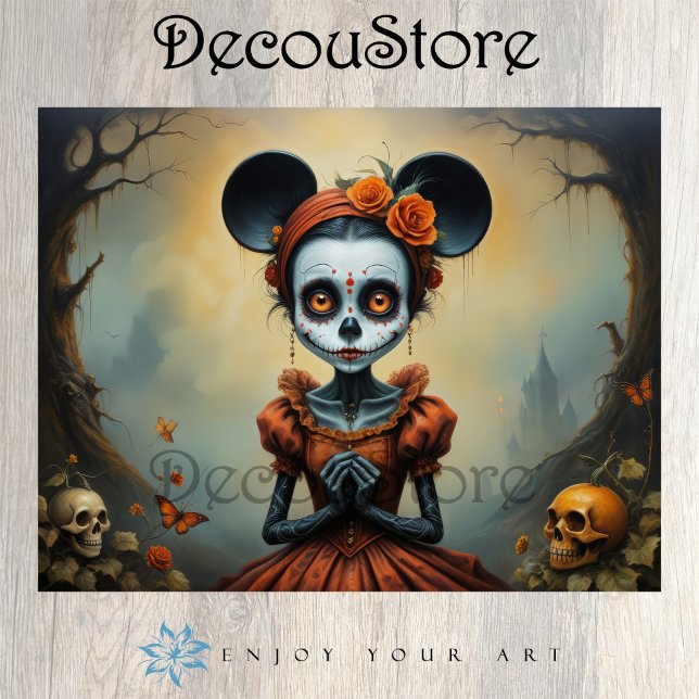 Papier Mousseline Sugar Skull Doll Decoupage (Créateur téléchargé)