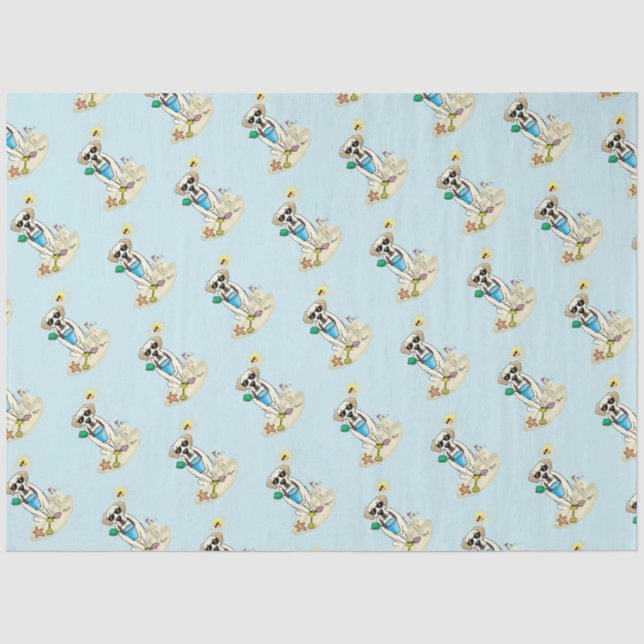 Papier Mousseline Summer Beach Yellow Labrador Retriever - Mignonne  (Recto)