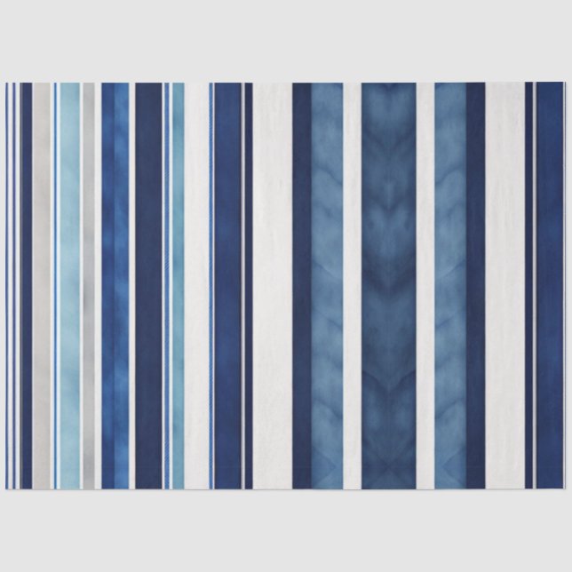 Papier Mousseline Summer Navy Blue Popular Boat Stripes Collection (Recto)